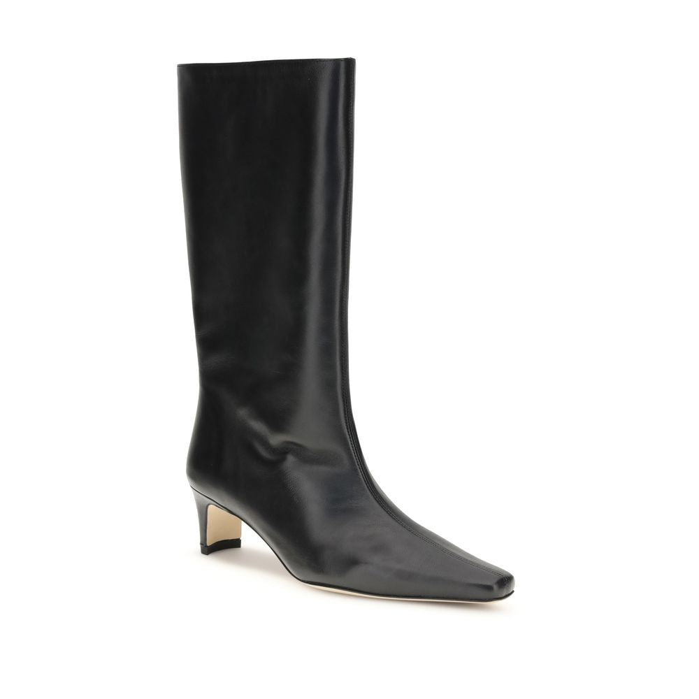 Staud Schwarze Lamm Ovis Aries Aries High-Heel-Stiefel